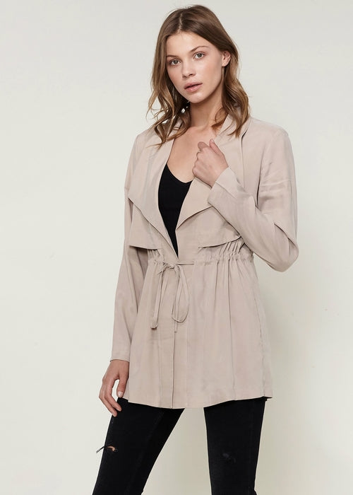 Ro&de Noir Open Front Jacket In Taupe